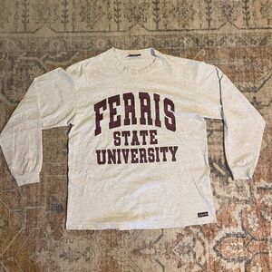 Heavyweight cotton long sleeve tee/crewneck Ferris State University